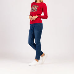 LUMA - DAMSKA KOSZULKA Z DŁUGIM RĘKAWEM, 100% BAWEŁNY