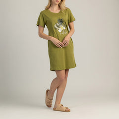 SUKIENKA DAMSKA Z KRÓTKIM RĘKAWEM 100% BAWEŁNY - TROPICA