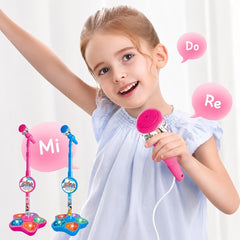 STARMIKO™ - Interaktywny zestaw karaoke dla dzieci, mikrofon ze statywem i podświetlaną podstawą