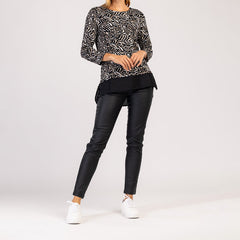 MIRA  - MODNY T-SHIRT DAMSKI Z DŁUGIM RĘKAWEM