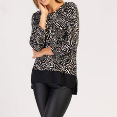 MIRA  - MODNY T-SHIRT DAMSKI Z DŁUGIM RĘKAWEM