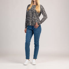 VIVA  - DAMSKA KOSZULKA Z DŁUGIM RĘKAWEM, 100% BAWEŁNY