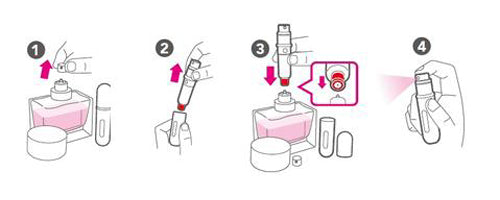 AROMIZER™ - 4 MINI BUTELKI Z SPRYSKIWACZEM W KOLORACH PERFUMÓW