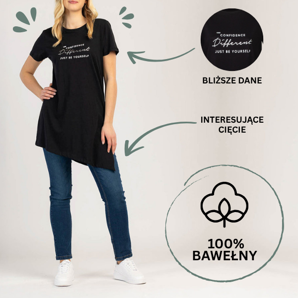KRÓTKA TUNIKA DAMSKA 100% BAWEŁNY - COMFINA