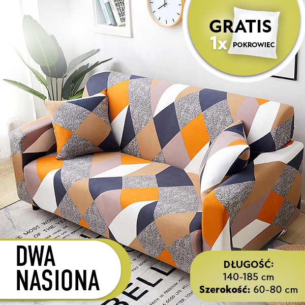 SOFTSTRETCH® - ROZCIĄGLIWE POKROWCE NA SOFĘ - DWA NASIONA