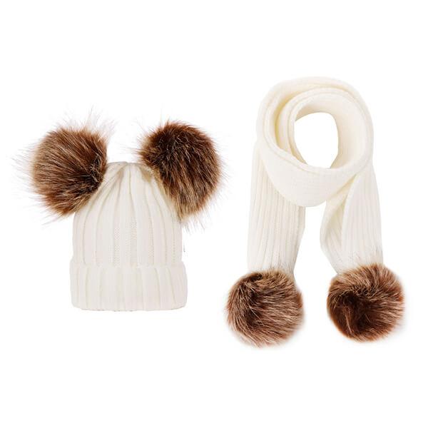 WYJĄTKOWO CIEPŁY KOMPLET: CZAPKA I SZALIK CUTEPOMPOM®